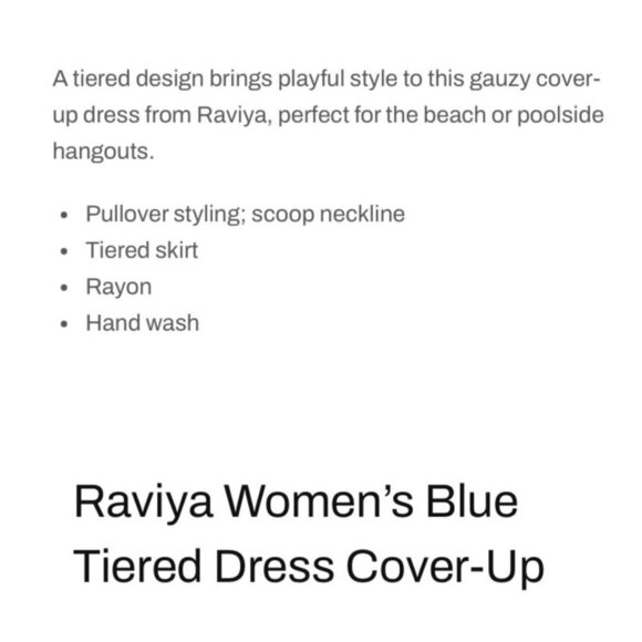 Raviya Womens Size L Turquoise Blue Tiered Dress Swimsuit Cover Up NWT - Picture 3 of 12